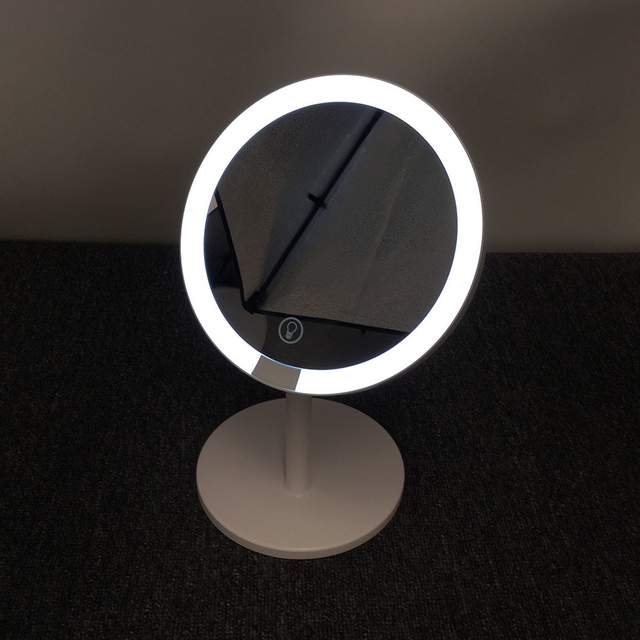 Reversible Stand Round LED Desktop Mirror