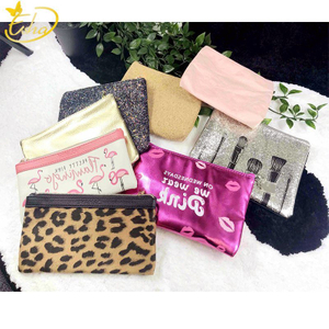 Pink Stripe Printed Cosmetic Bag
