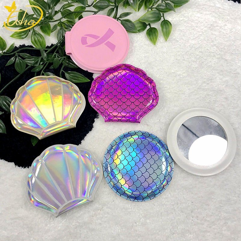 PU Shell Shape Cosmetic Mirror