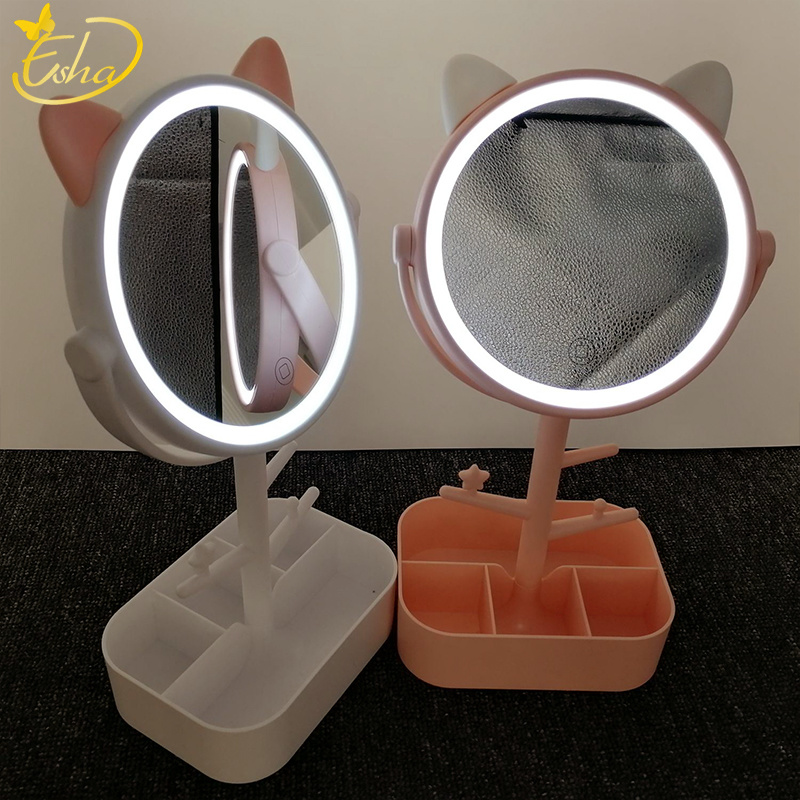 Rabbit Desktop Makeup Mirror Custom LED Cosmetics Mirror