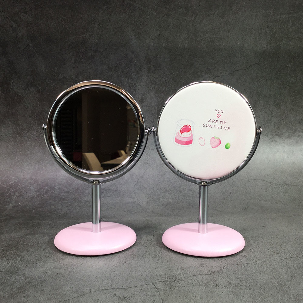 360 Degree Rotating PU Table Mirror Fresh Style Portable