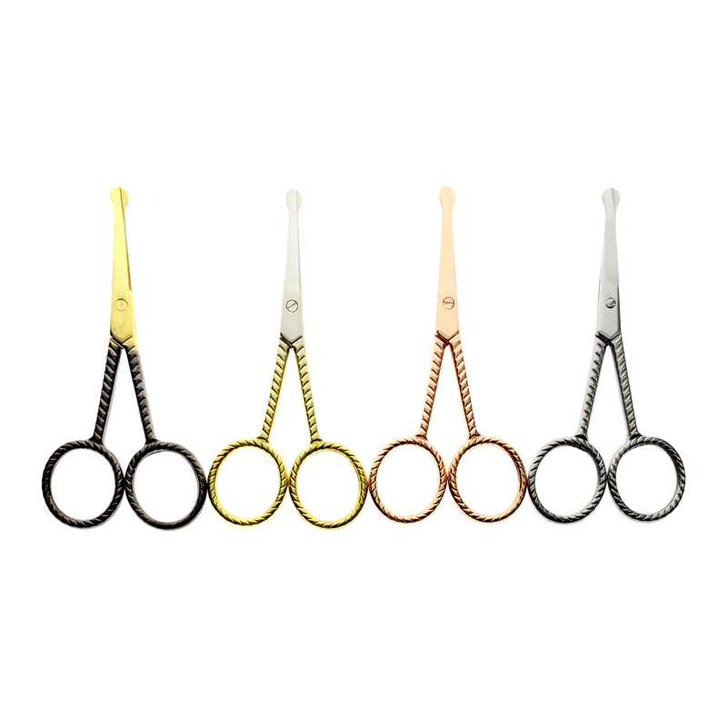 Rounded Tip Scissors Eyebrow Nose Hair Scissors