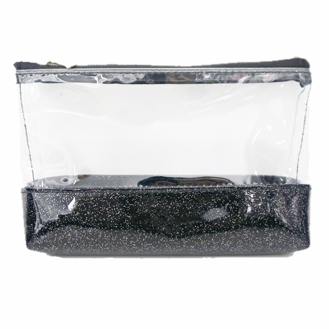 Clear Leather Pencil Brush Cosmetic Pouch 