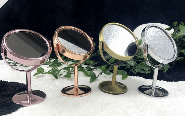 double sided mini table top vanity mirror