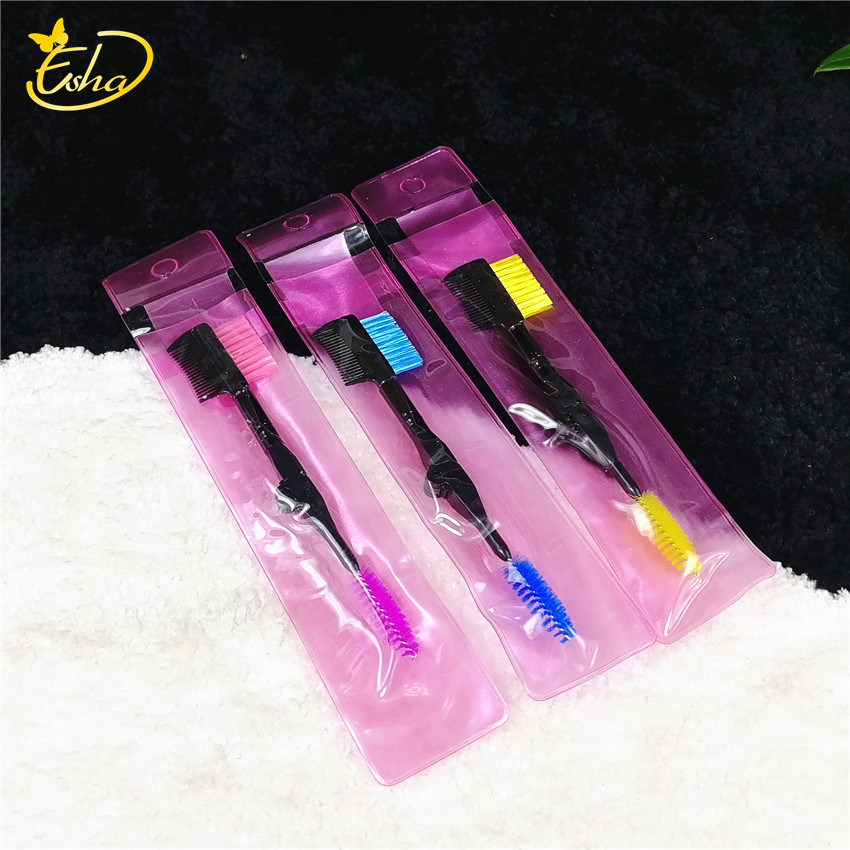 Single/Double End Eyelash Comb Portable Folding Eyebrow Brush