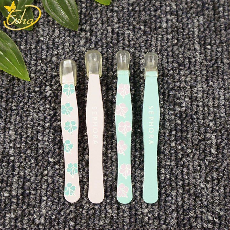 Mini Angled Slanted Stainless Steel Eyebrow Tweezers