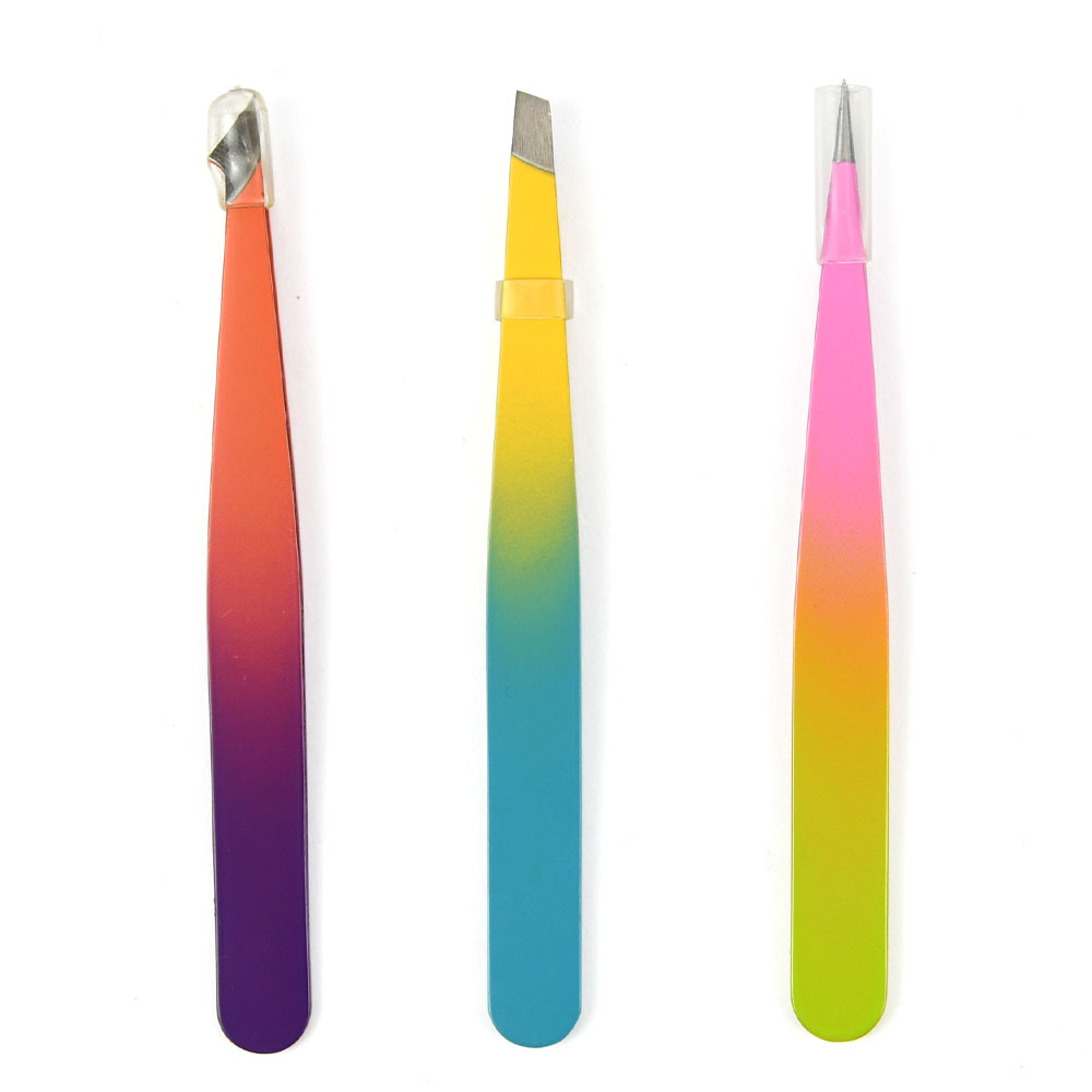 3-Tips Colour Eyebrow Clip & Eyelash Tweezer for Makeup