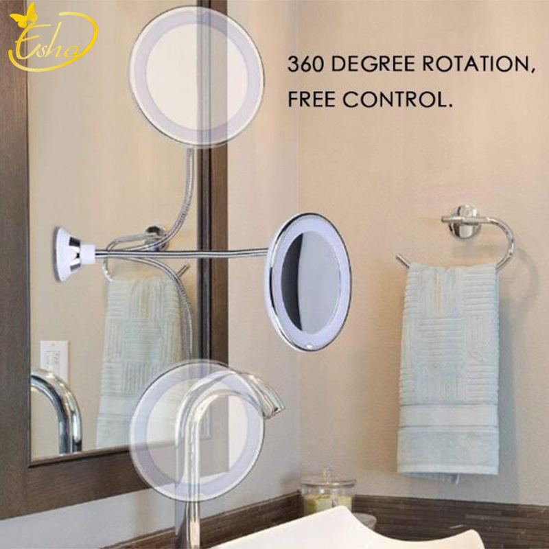 Home Desktop Folding Mirror with LED Light