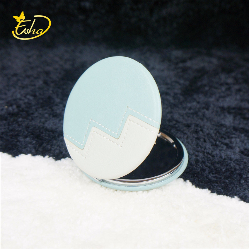 Folding Makeup Mirror Double-Sided Portable PU Leather Mirror