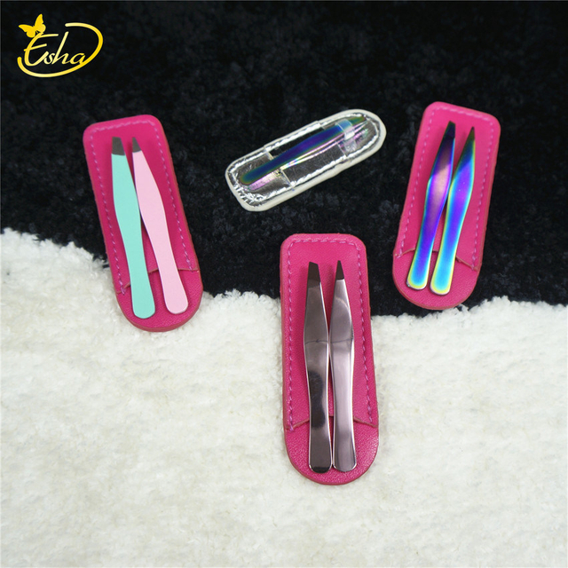 Mini Slant Stainless Steel Eyebrow Tweezers