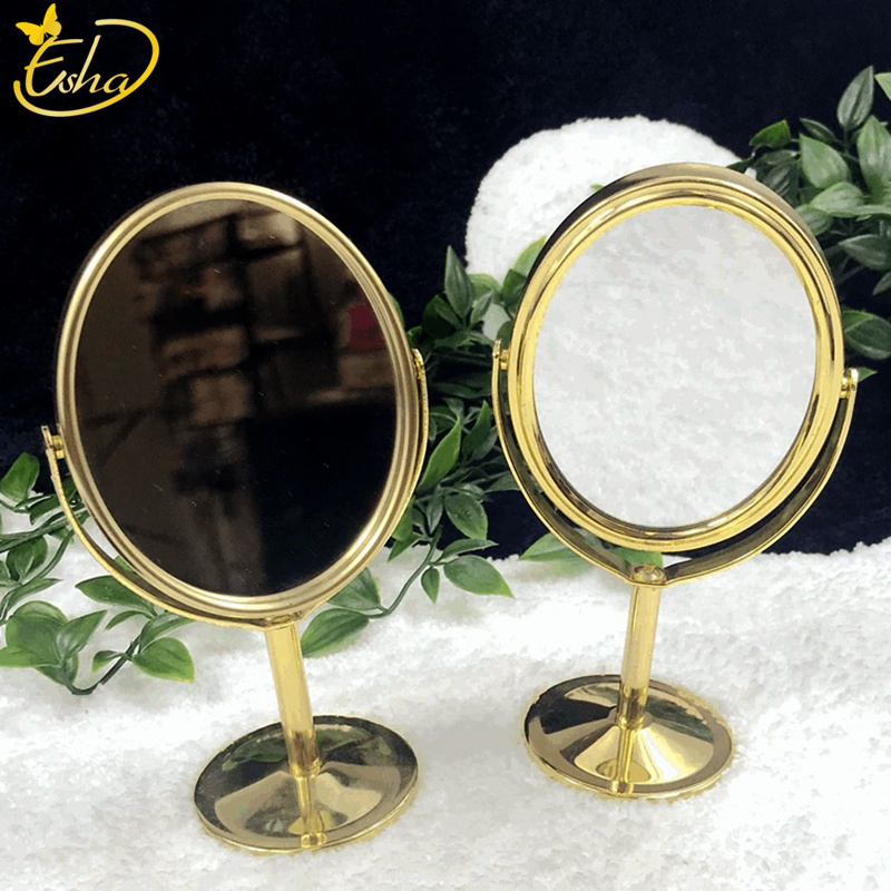 Gold Mini Round Table Cosmetic Mirror