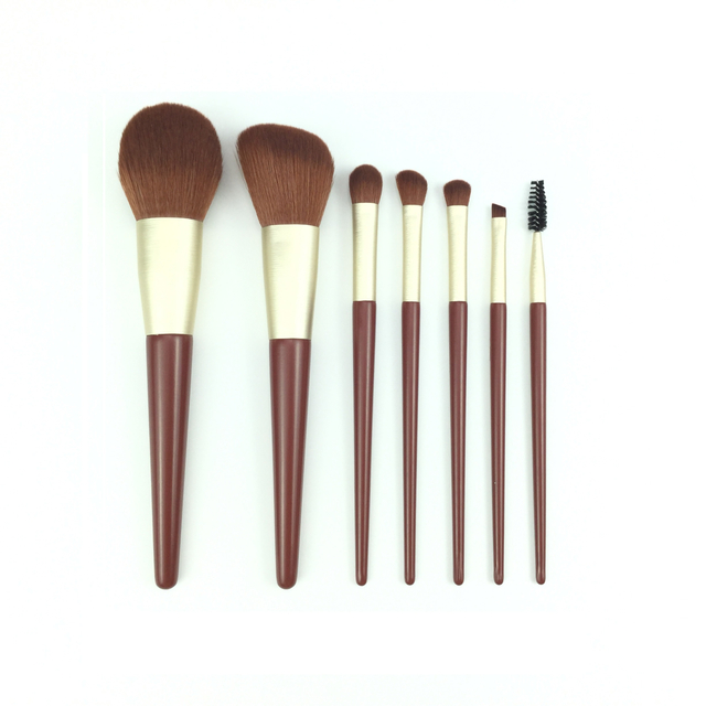 7 PCS Caramel Brown Makeup Brush Set 