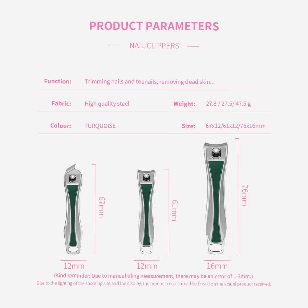 3pcs Slant Edge Finger Toe Nail Clipper