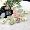 Japanese Compartments Mini Round Metal Pill Box Mirror