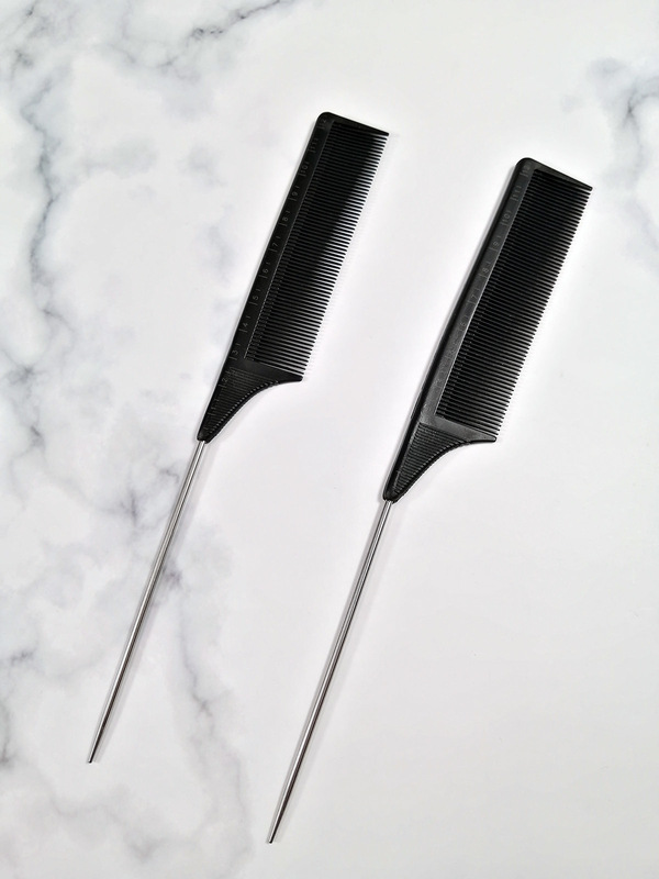 Simple Hair Care Plastic Fine Tooth Metal Rat Tail Comb