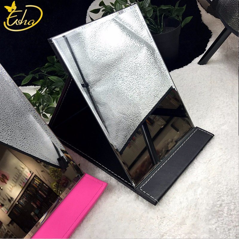 Folding PU Leather Cosmetic Mirror