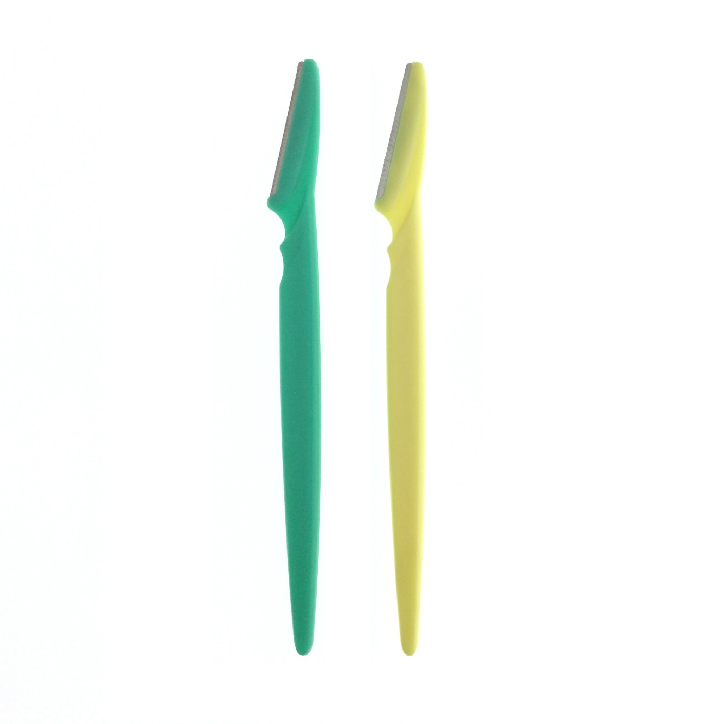 Professional Yellow And Green Eyebrow Razor with Precision Cover