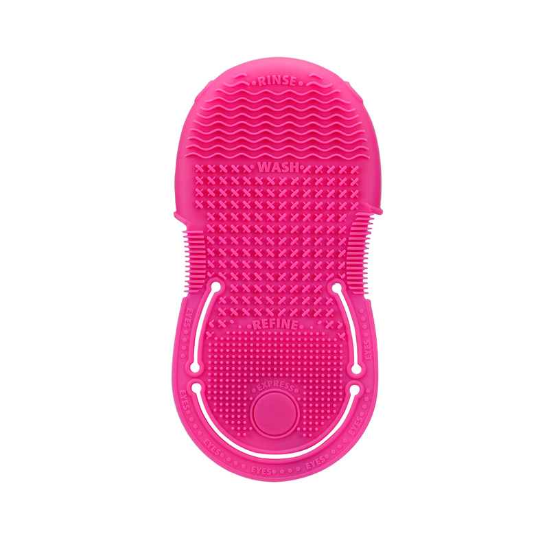 pink silicone makeup brush cleaning mat