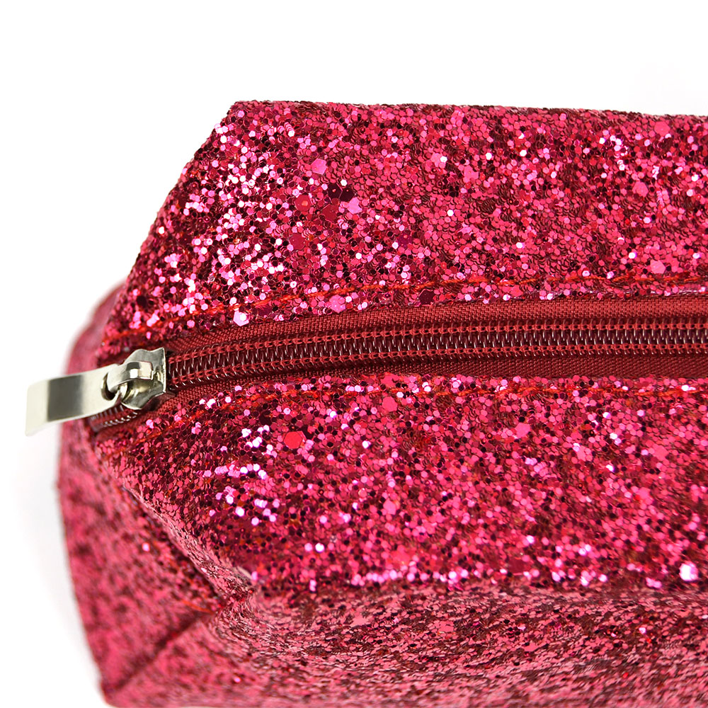 New Square Zipper Glitter Clutch