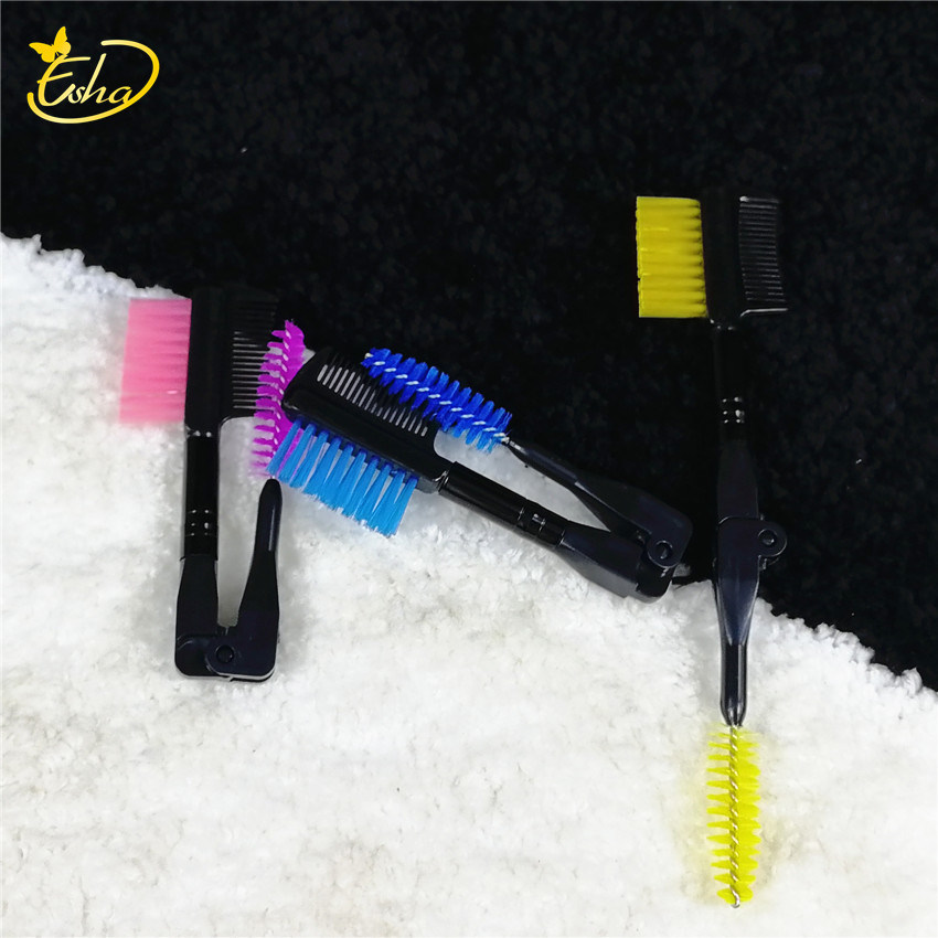 Single/Double End Eyelash Comb Portable Folding Eyebrow Brush