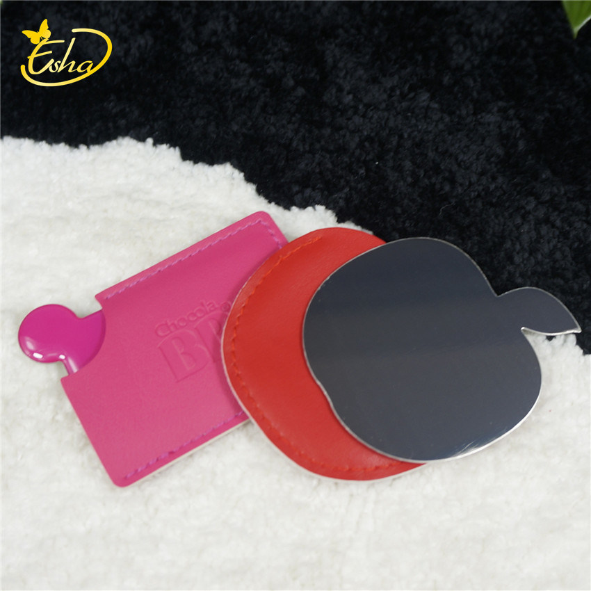 Custom Laser Logo Type and PU Case Stainless Steel Pocket Mirror