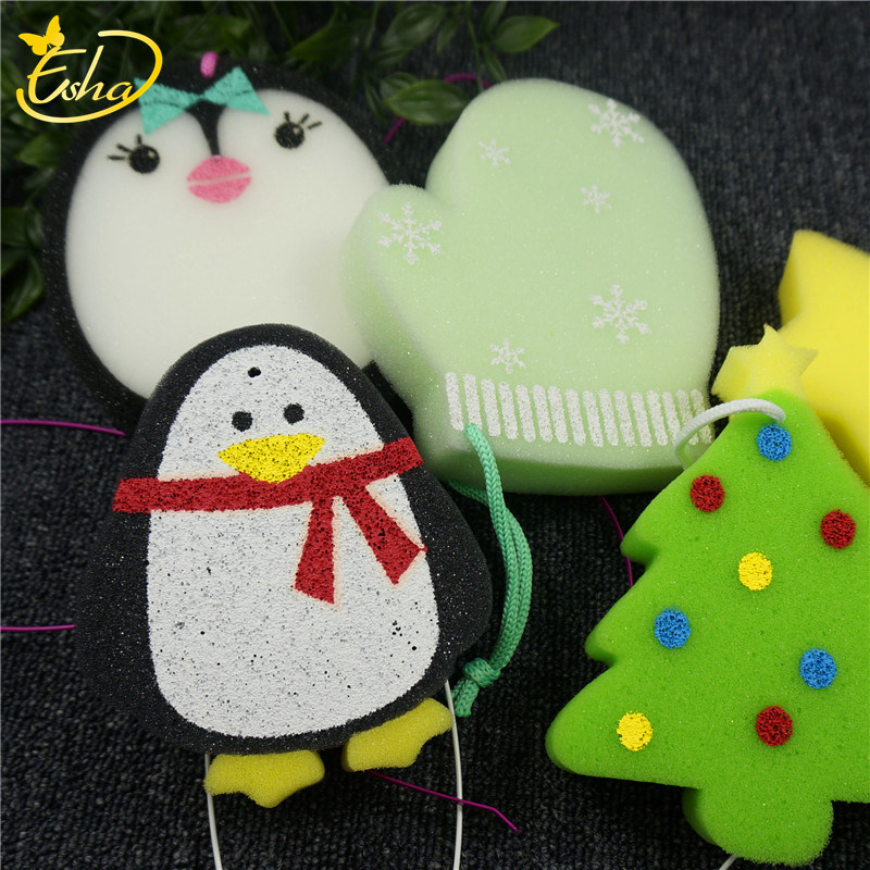 Children Cute Fruit Sponge Animal Sponge Baby Bath Shower Sponge