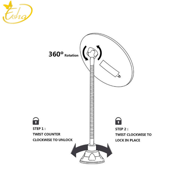 Home Desktop Folding Mirror with LED Light