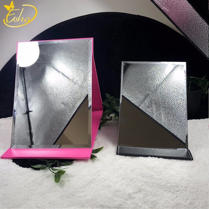 Folding PU Leather Cosmetic Mirror Table Mirror for Ladies