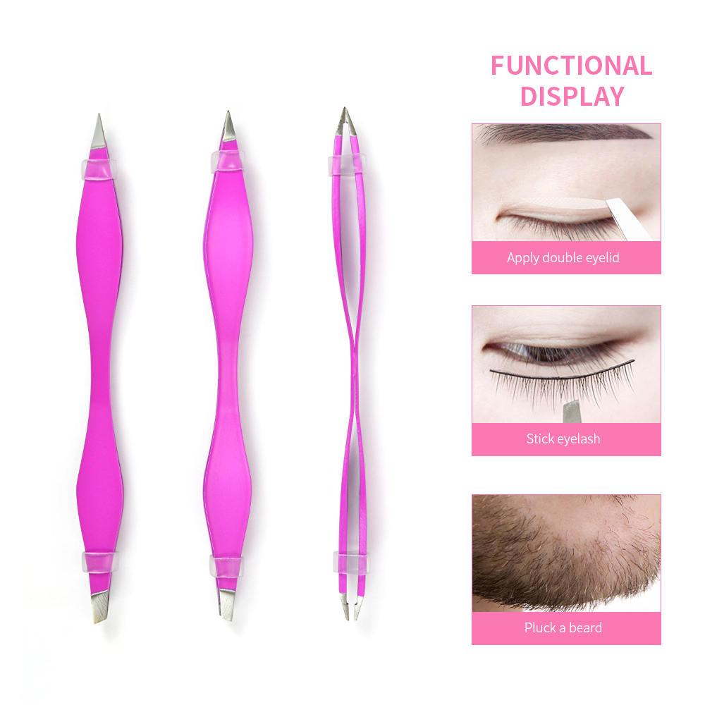 Double Head Eyebrow Tweezer Multifunction Eyelash Clips