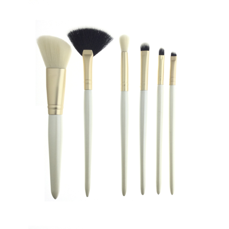 6Pcs Golden White Face Eye Makeup Brush Set