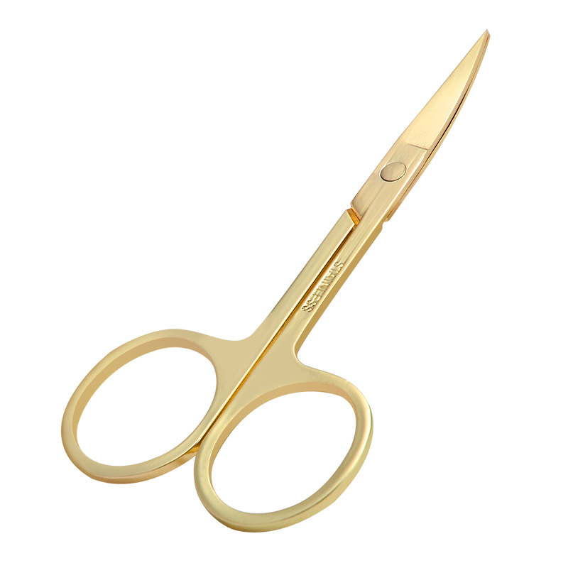 curved tip stainless steel eyebrow trimmer scissors