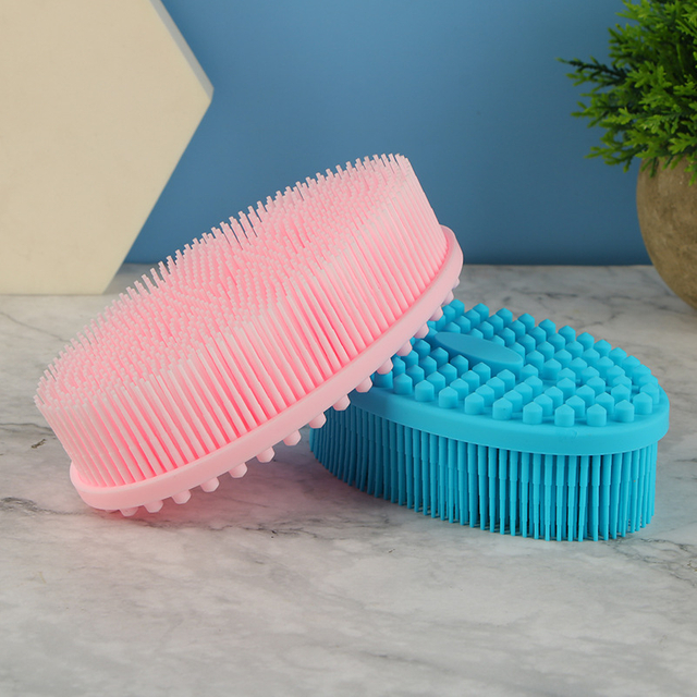 Pink Silicone Body Scrubber for Shower 