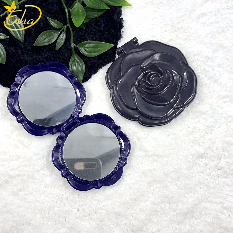Flower Rose Plastic Cosmetic Make up Pocket Mirror