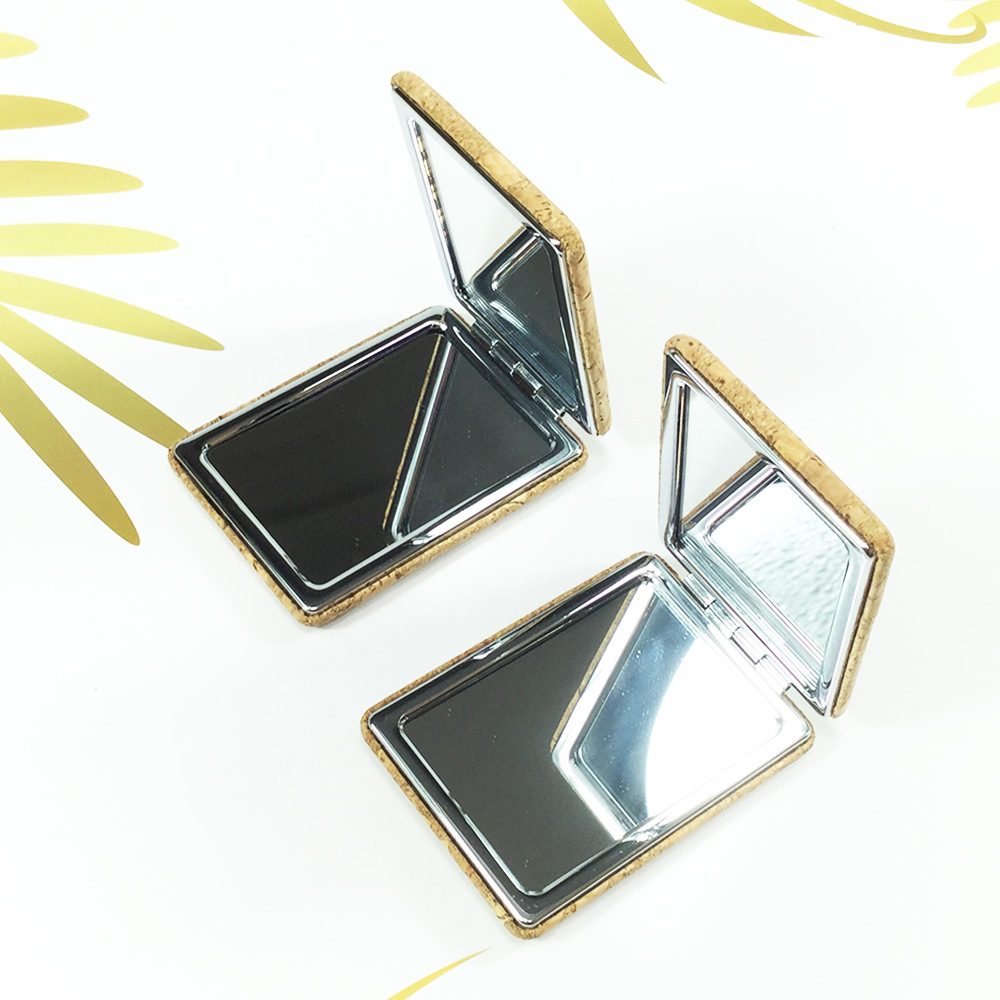 Cosmetic Mirror Cork Natural Makeup PU Mirror