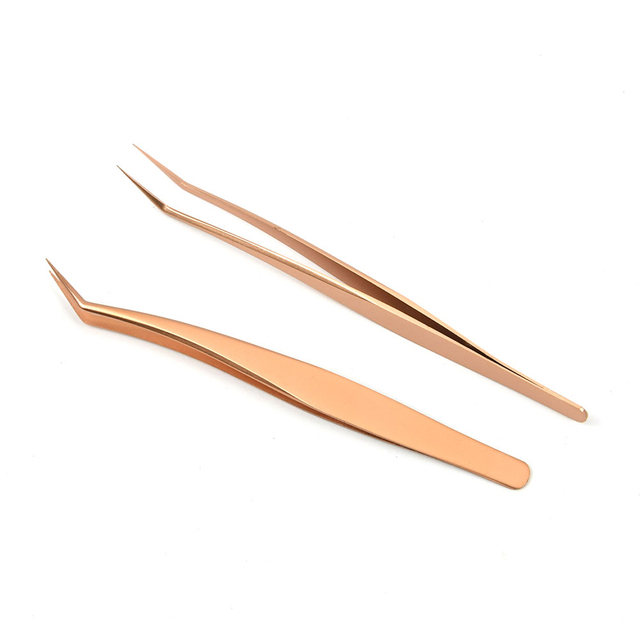 Metal Ultra Fine Tip Eyelash Tweezers