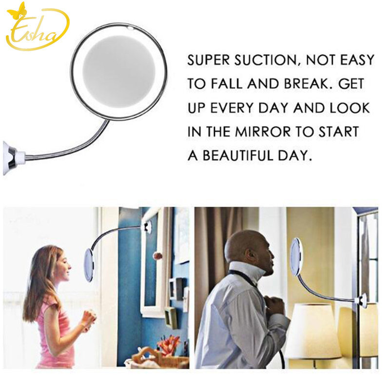 Home Desktop Folding Mirror with LED Light