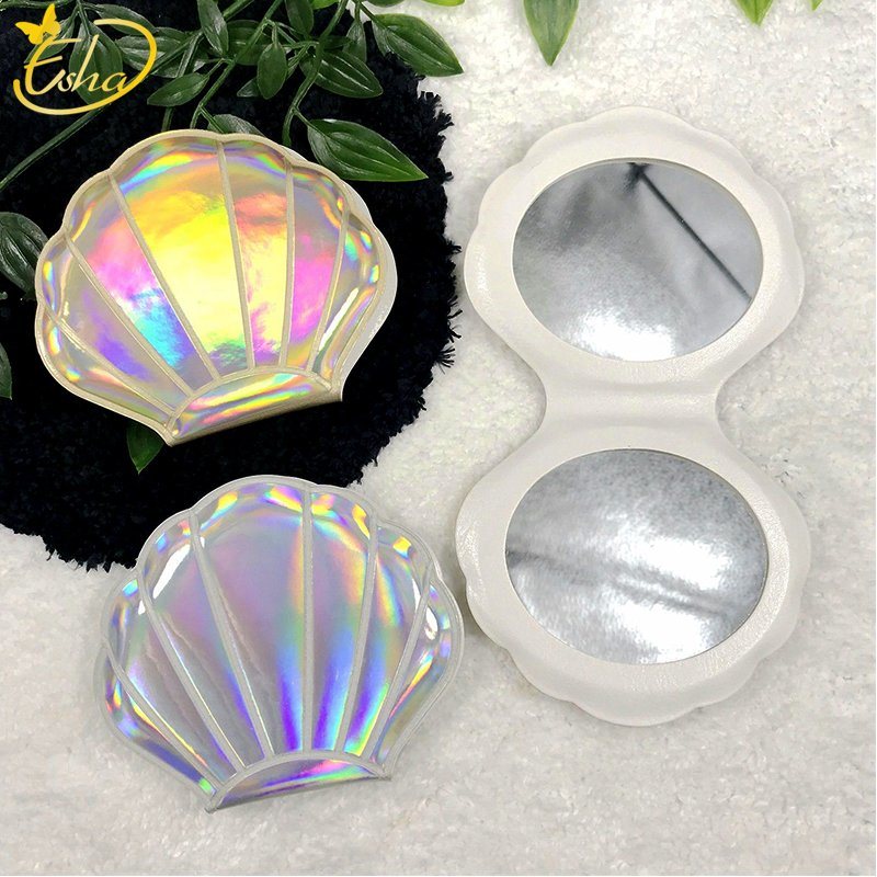 PU Shell Shape Cosmetic Mirror