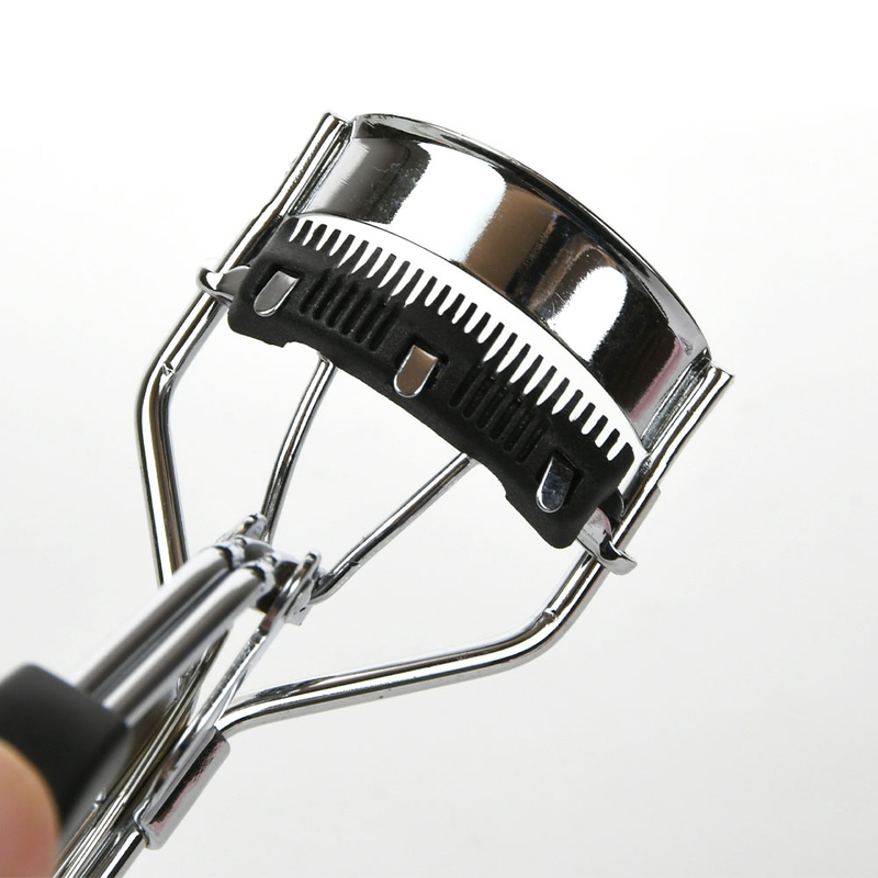 Pink Heart Handle Eyelash Curler With Built-in Comb