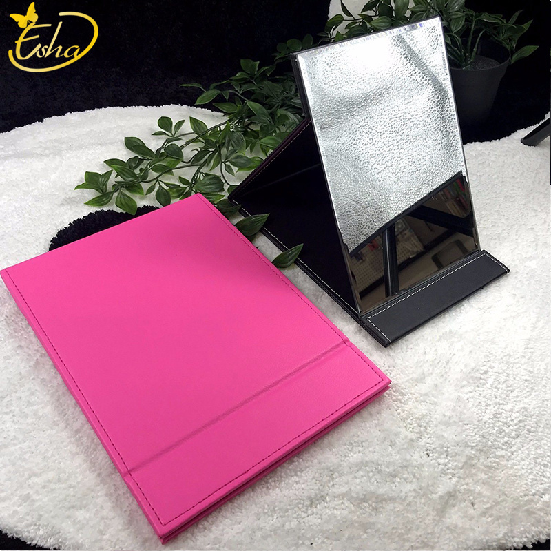 Folding PU Leather Cosmetic Mirror