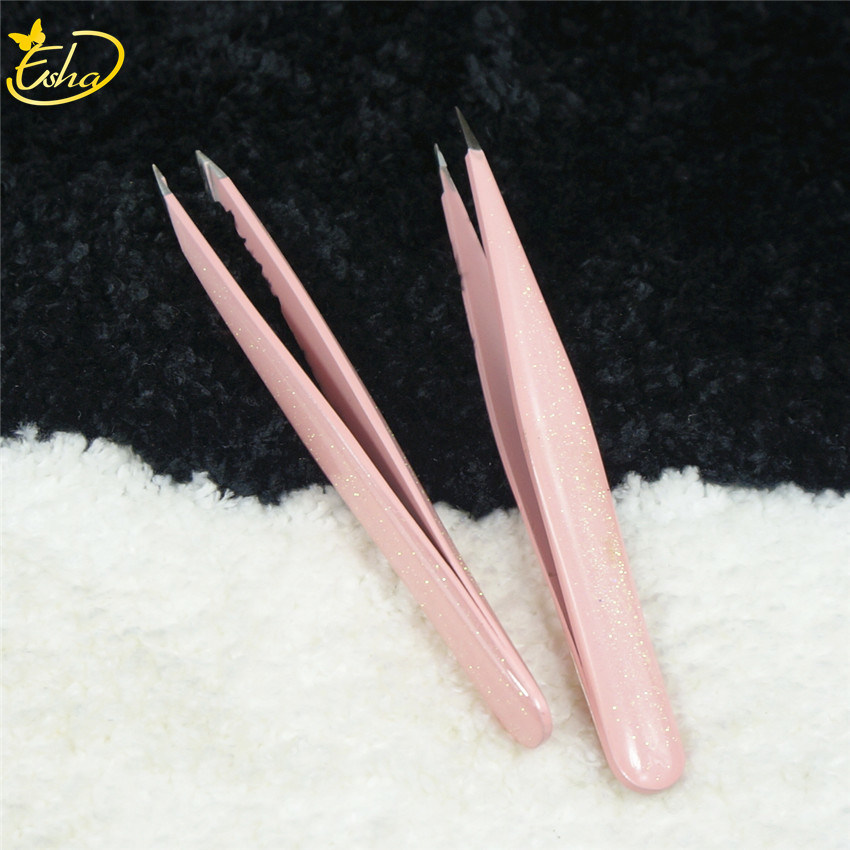 Custom Logo Epoxy Thick Stainless Steel Eyebrows Tweezers