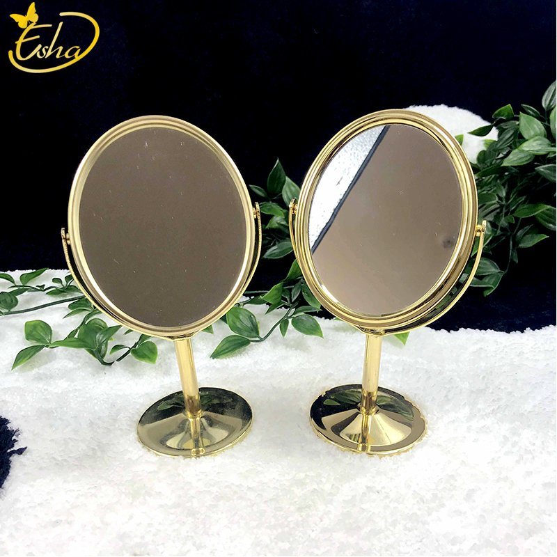 Gold Mini Round Table Cosmetic Mirror