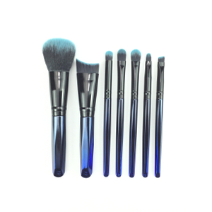 Gradient Blue Short Face Makeup Brush Set