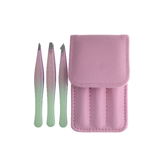 Professional Stainless Steel Tweezers Set with case