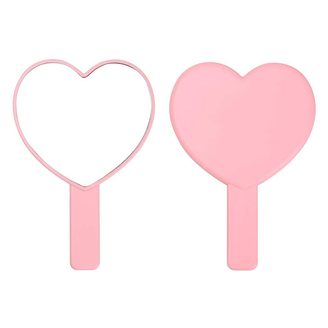 Heartshaped Decorative Pink Handheld Mirror