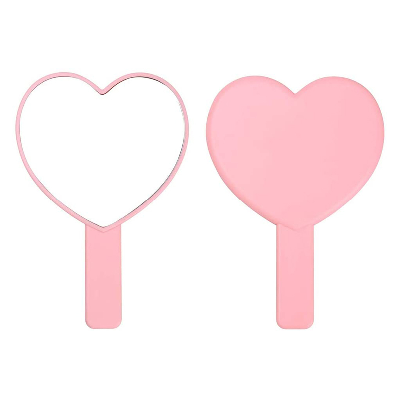 Heartshaped Decorative Pink Handheld Mirror