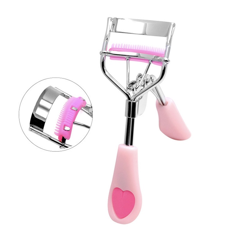 pink heart handle eyelash curler