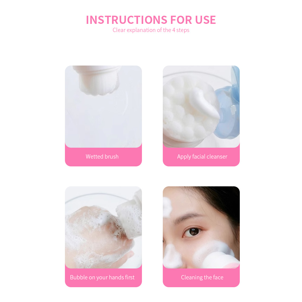 Double Side Soft Silicone Facial Cosmetic Cleansing Brush