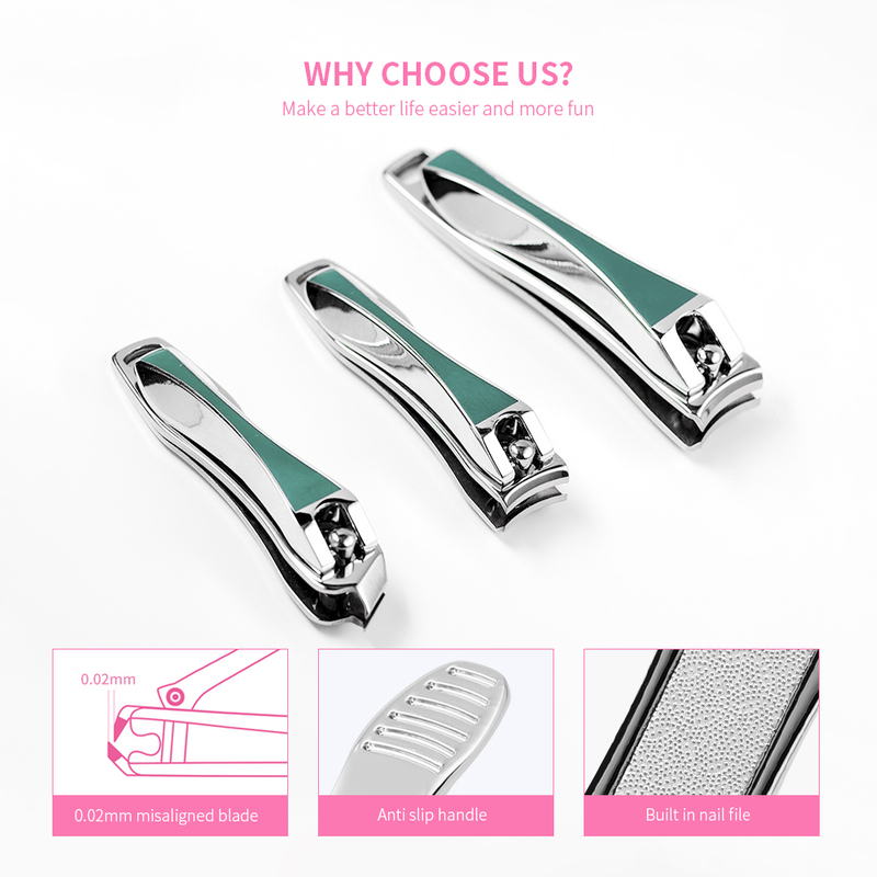 3pcs Slant Edge Finger Toe Nail Clipper