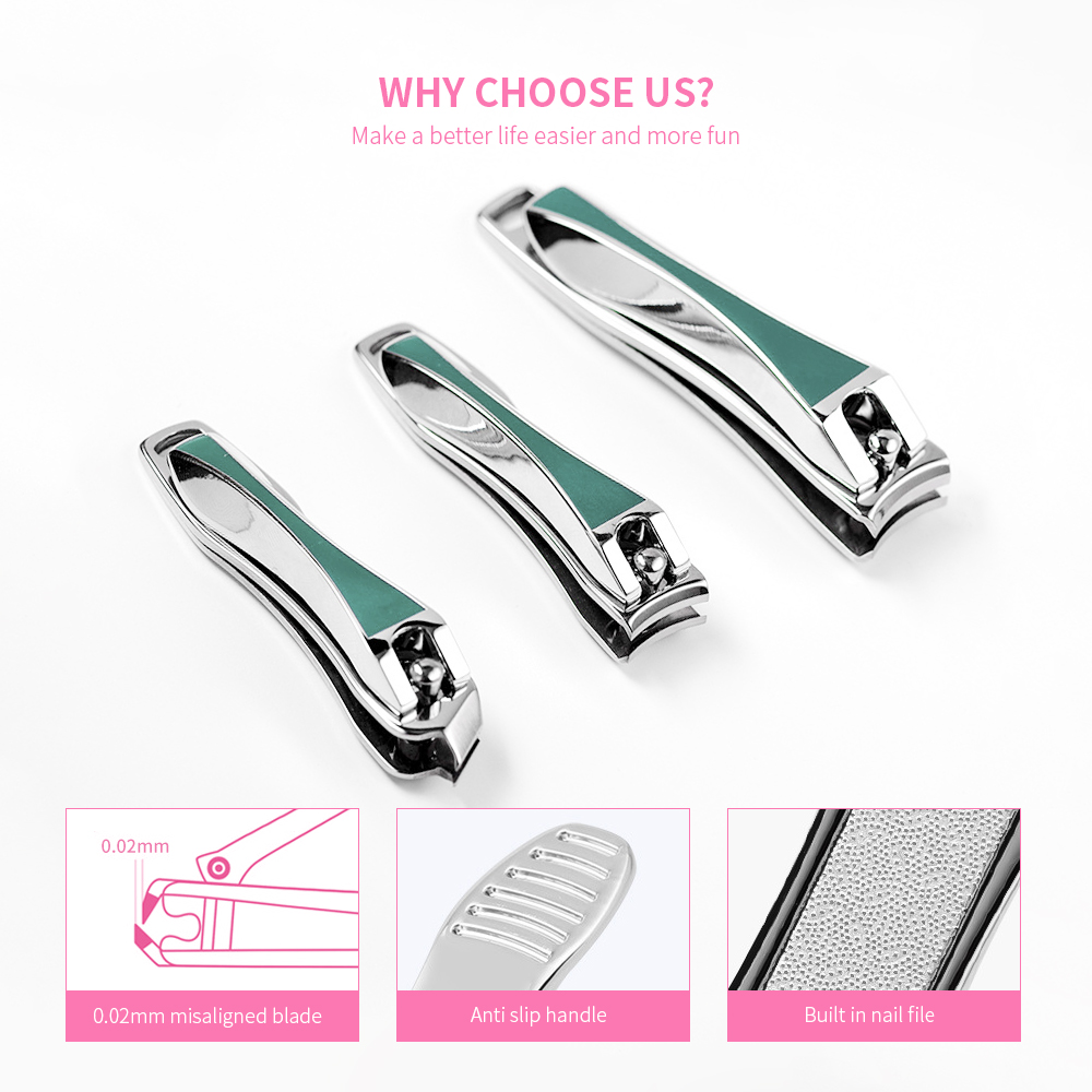 3pcs Slant Edge Finger Toe Nail Clipper