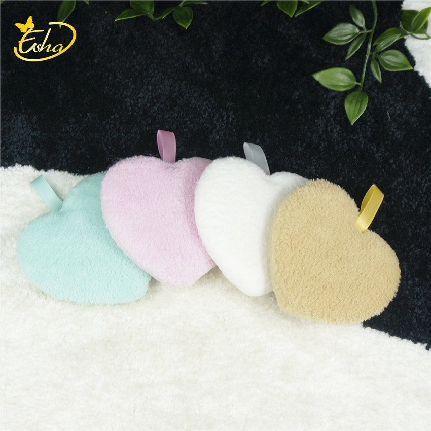 Peach Heart Cleansing Makeup Remover Single Flocking Powder Puff